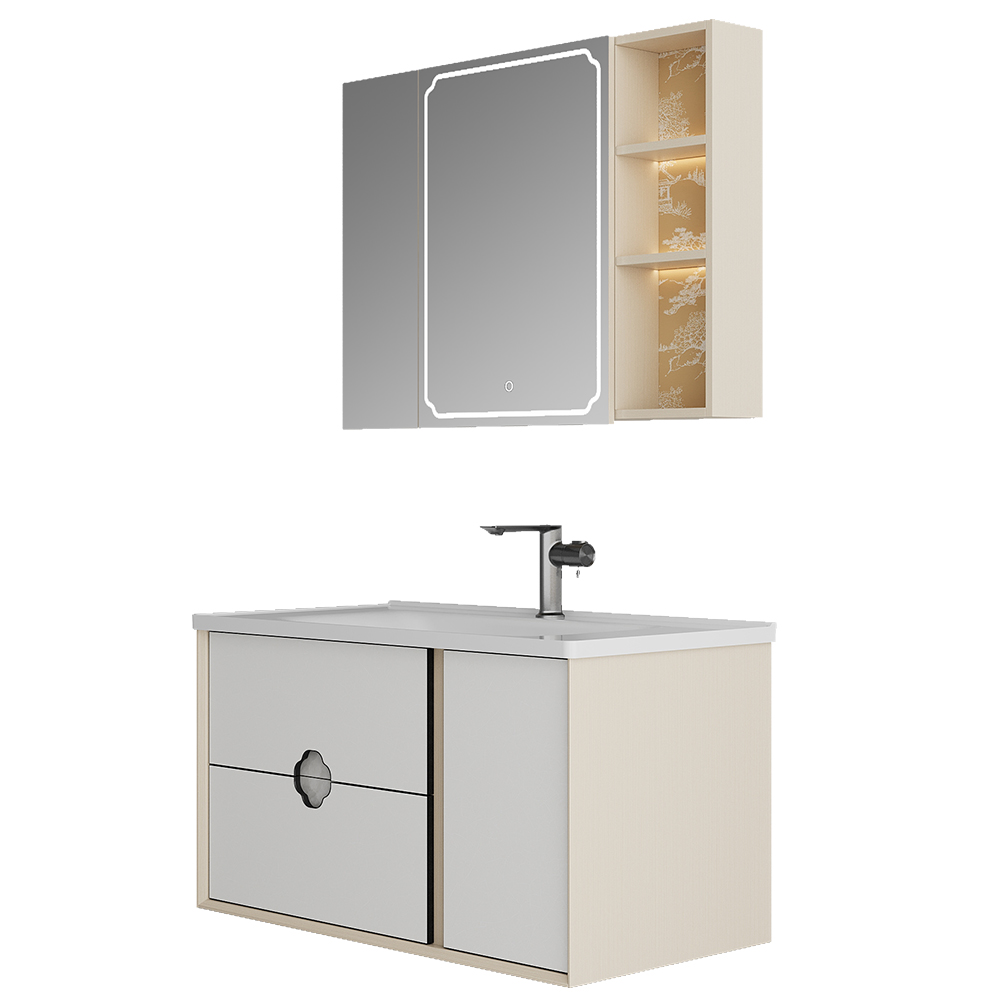 BC6303-100陶瓷盆款 生態(tài)實(shí)木浴室柜